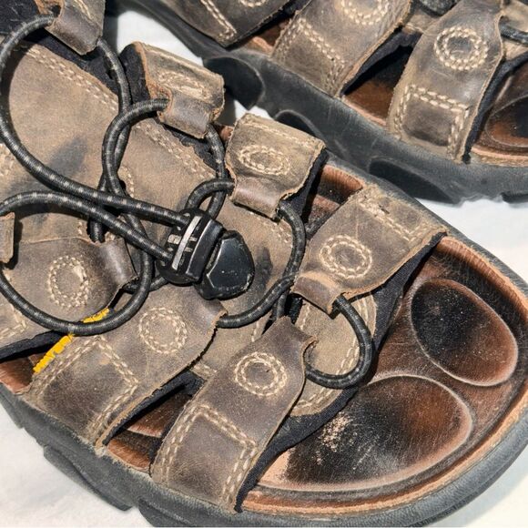 Keen Daytona Men’s Brown Leather Waterproof Sandals size 9.5 preowned main image 5